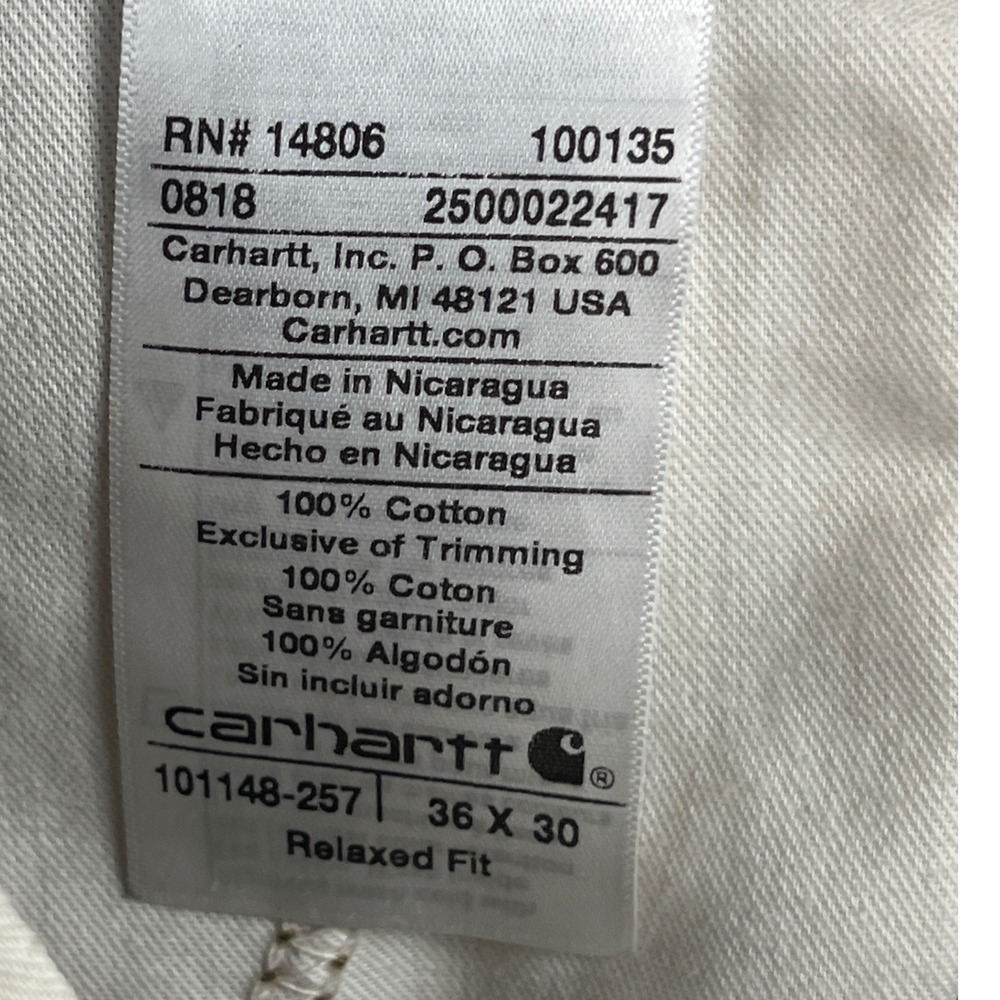Carhartt Force Relaxed Fit Cargo Pants Mens 36x30 Brown Ripstop Work Trousers - Picture 9 of 11
